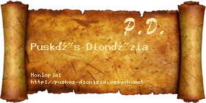 Puskás Dionízia névjegykártya