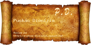 Puskás Dionízia névjegykártya